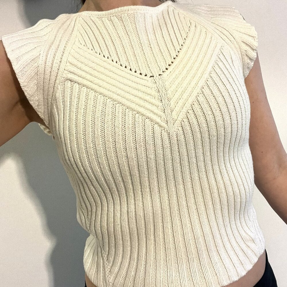 GUESS White Knit Sweater Tank (Small)